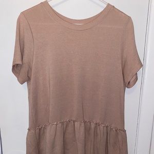 short sleeve ruffle trim top